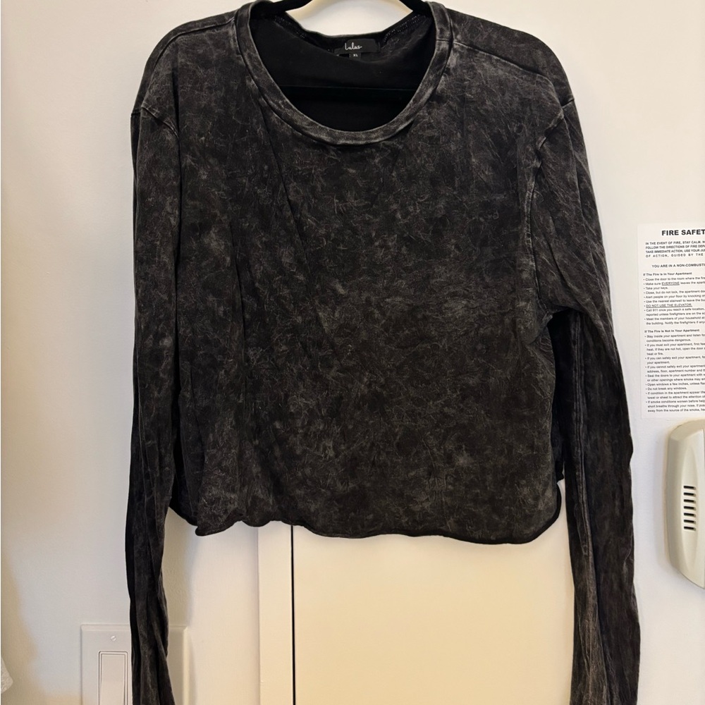Charcoal distressed long sleeve